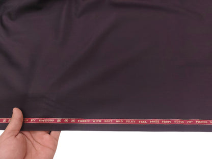 Raymond Markus Super 70s Merino Wool Blended Suiting Fabric (Wine, Plain Weave)
