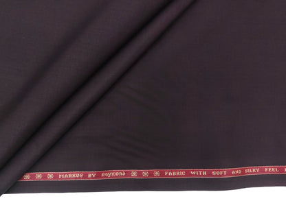 Raymond Markus Super 70s Merino Wool Blended Suiting Fabric (Wine, Plain Weave)