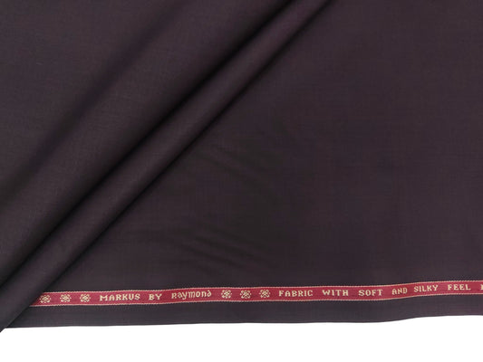 Raymond Markus Super 70s Merino Wool Blended Suiting Fabric (Wine, Plain Weave)
