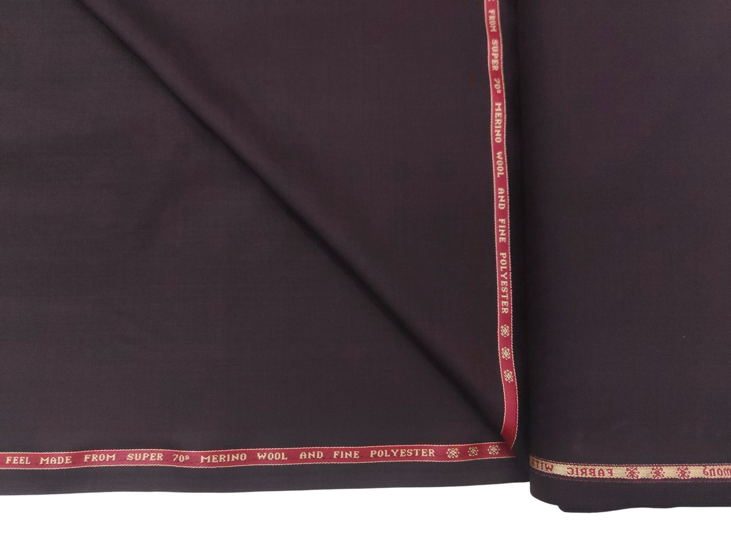 Raymond Markus Super 70s Merino Wool Blended Suiting Fabric (Wine, Plain Weave)