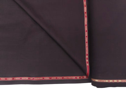 Raymond Markus Super 70s Merino Wool Blended Suiting Fabric (Wine, Plain Weave)