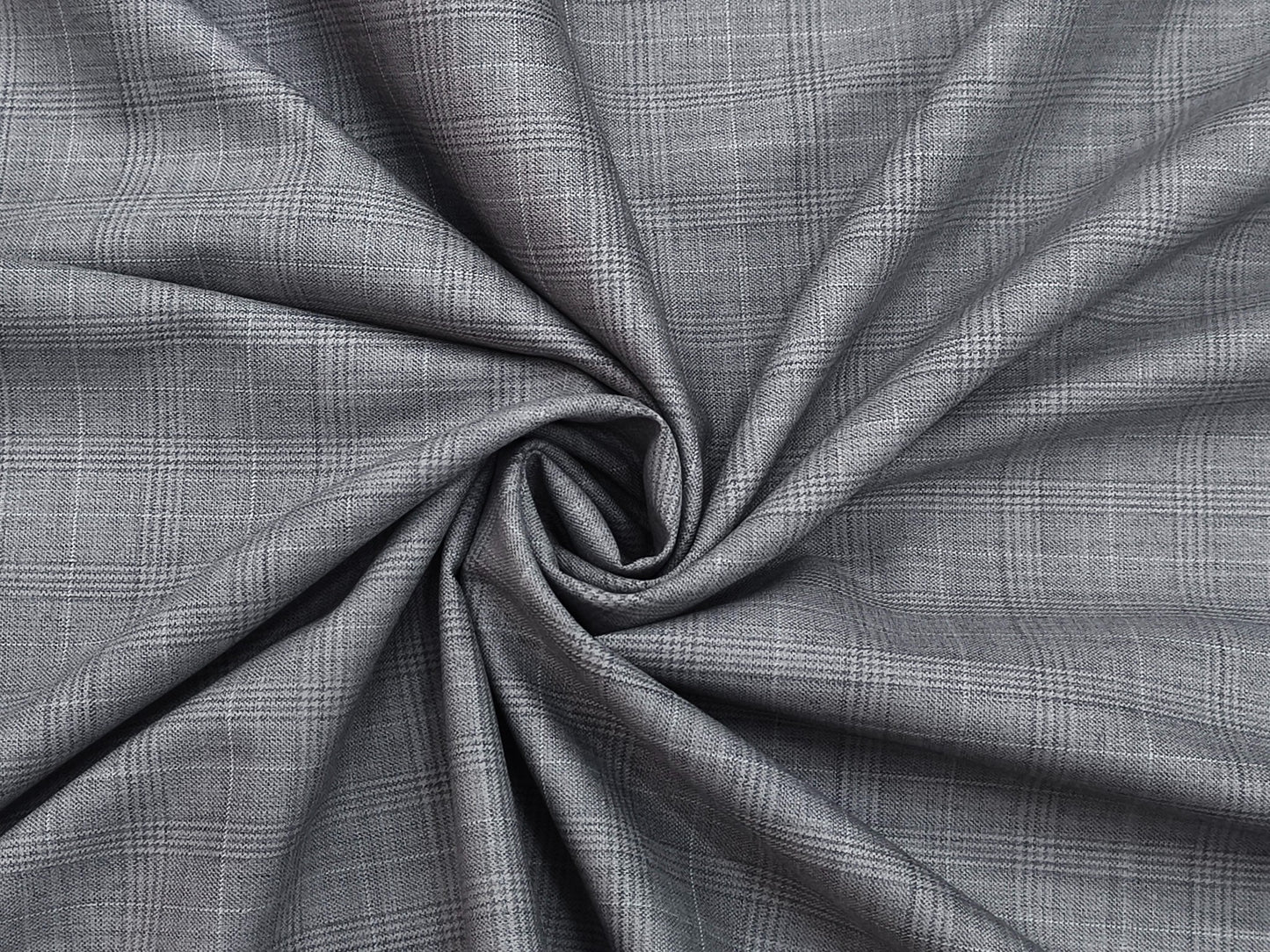 Raymond Technosmart Super 90s Merino Wool Blended Suiting Fabric (Light grey, Checks)