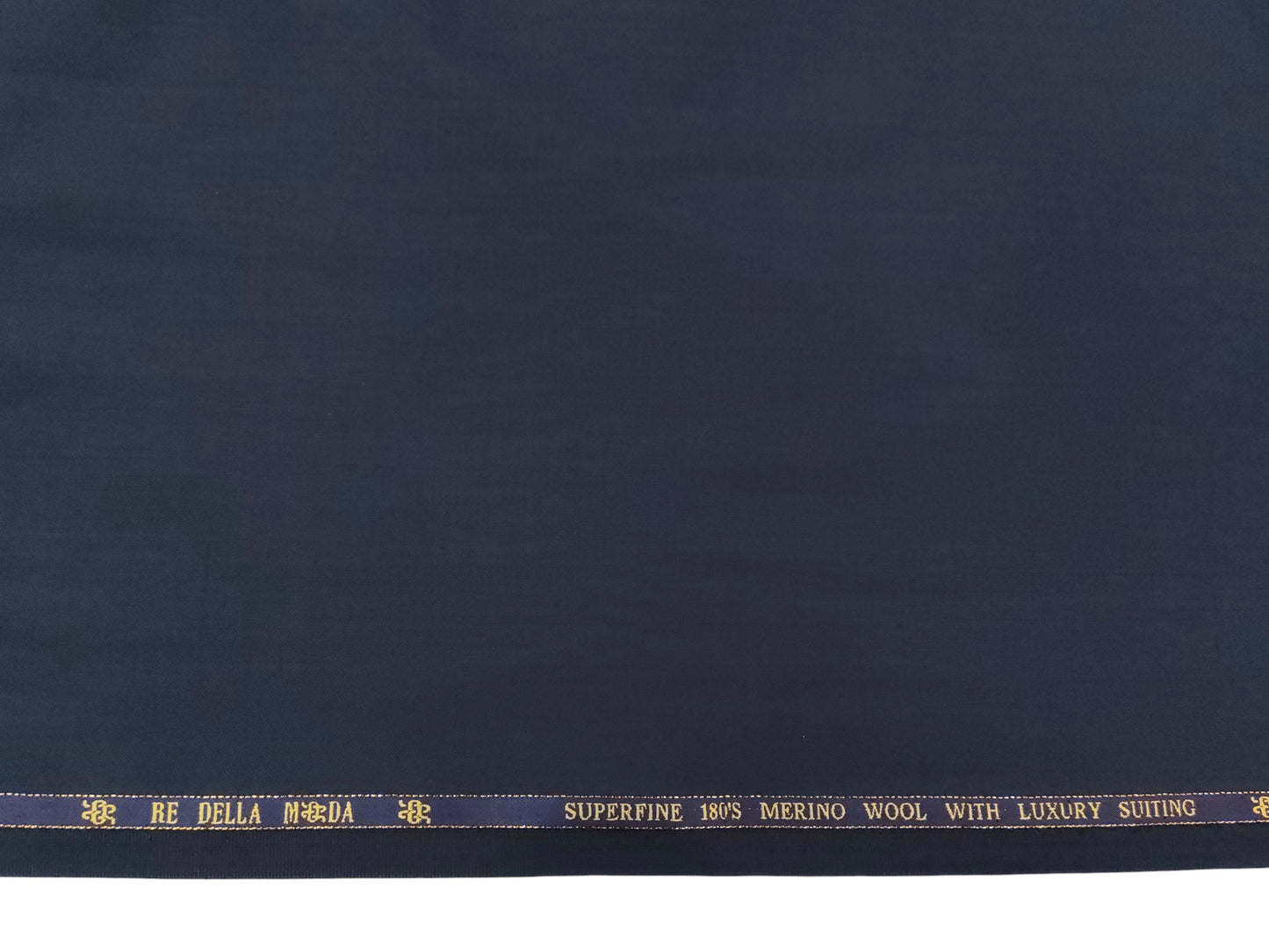 Georgia Gullini Italy Super 180s Merino Wool Blend Suiting Fabric (Blue, Plain Weave)
