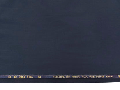 Georgia Gullini Italy Super 180s Merino Wool Blend Suiting Fabric (Blue, Plain Weave)