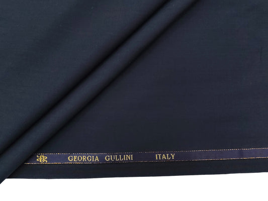 Georgia Gullini Italy Super 180s Merino Wool Blend Suiting Fabric (Blue, Plain Weave)