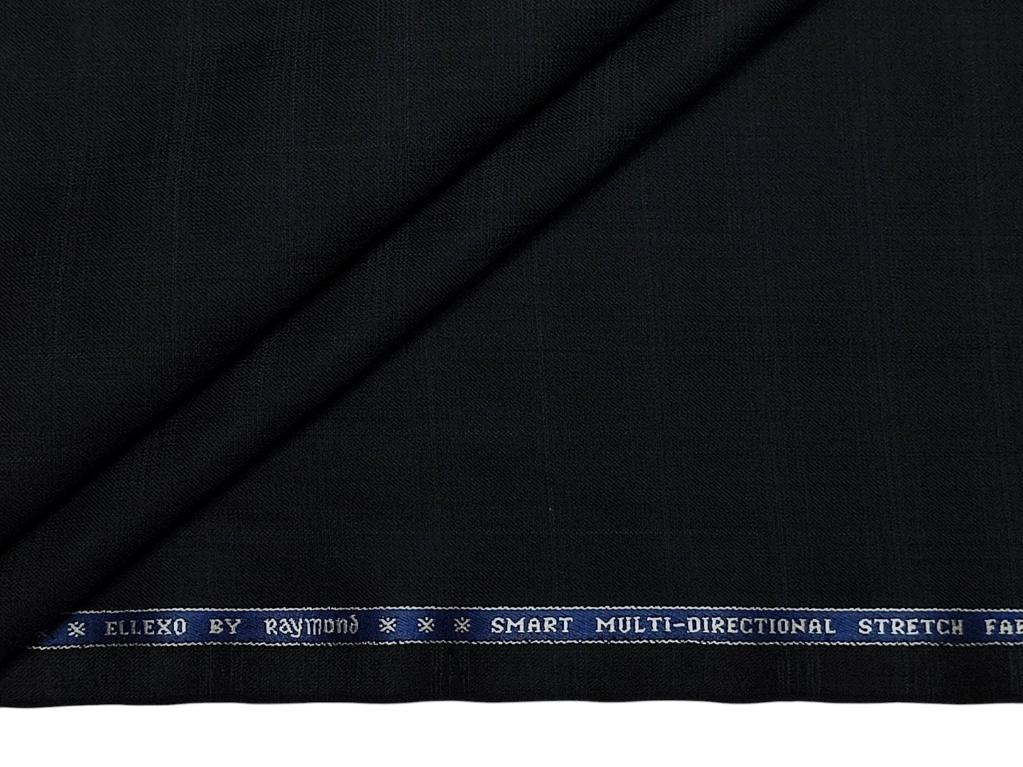 Raymond Ellexo Premium Wool Blended Suiting Fabric (Black Checks)