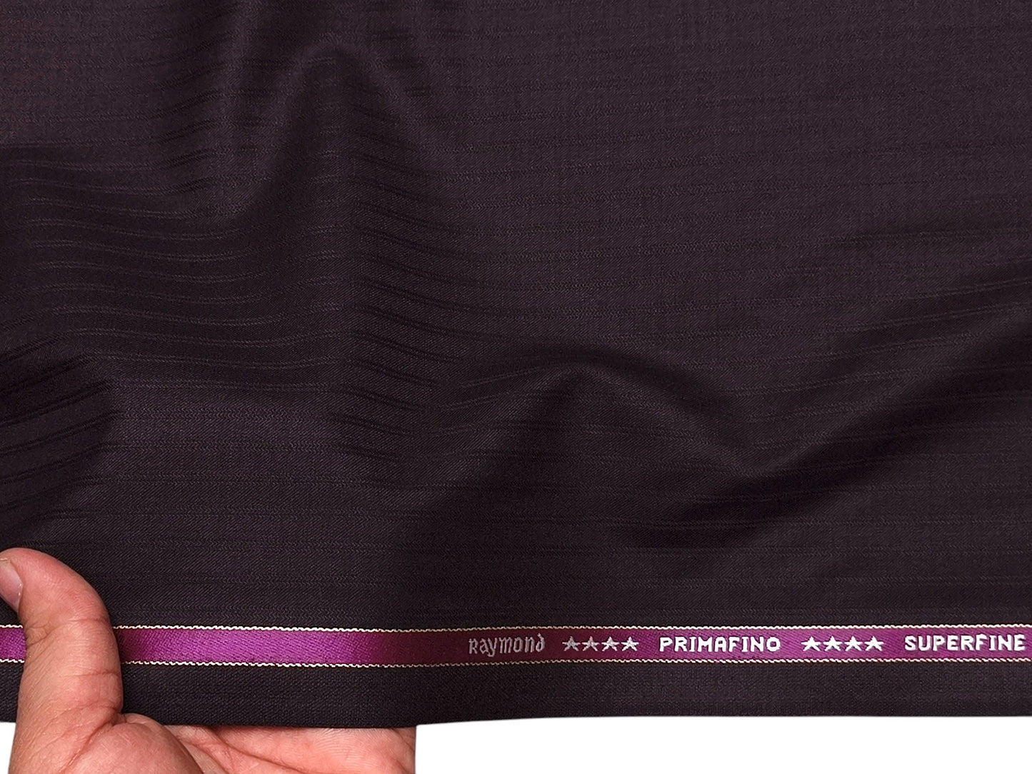 Raymond Primafino 55% Wool Super 140s Suiting Fabric (Wine, Striped)