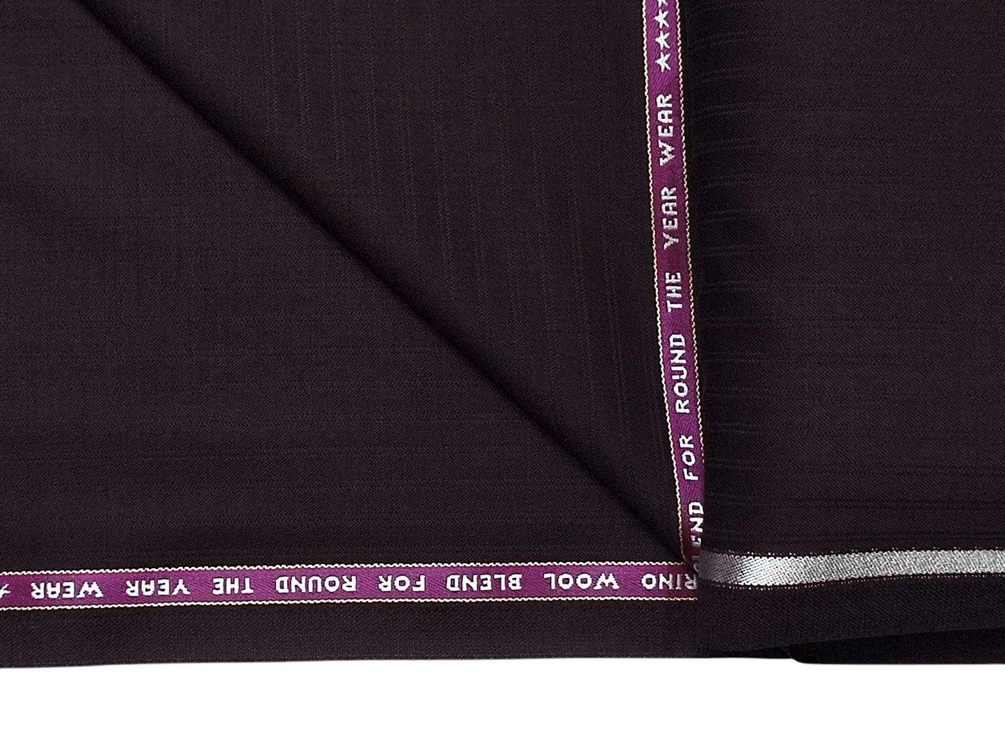 Raymond Primafino 55% Wool Super 140s Suiting Fabric (Wine, Striped)