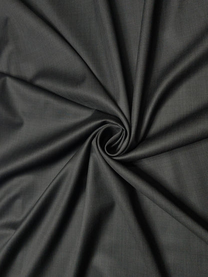 Raymond Markus Super 70s Merino Wool Blended Suiting Fabric (Grey, Plain Weave)