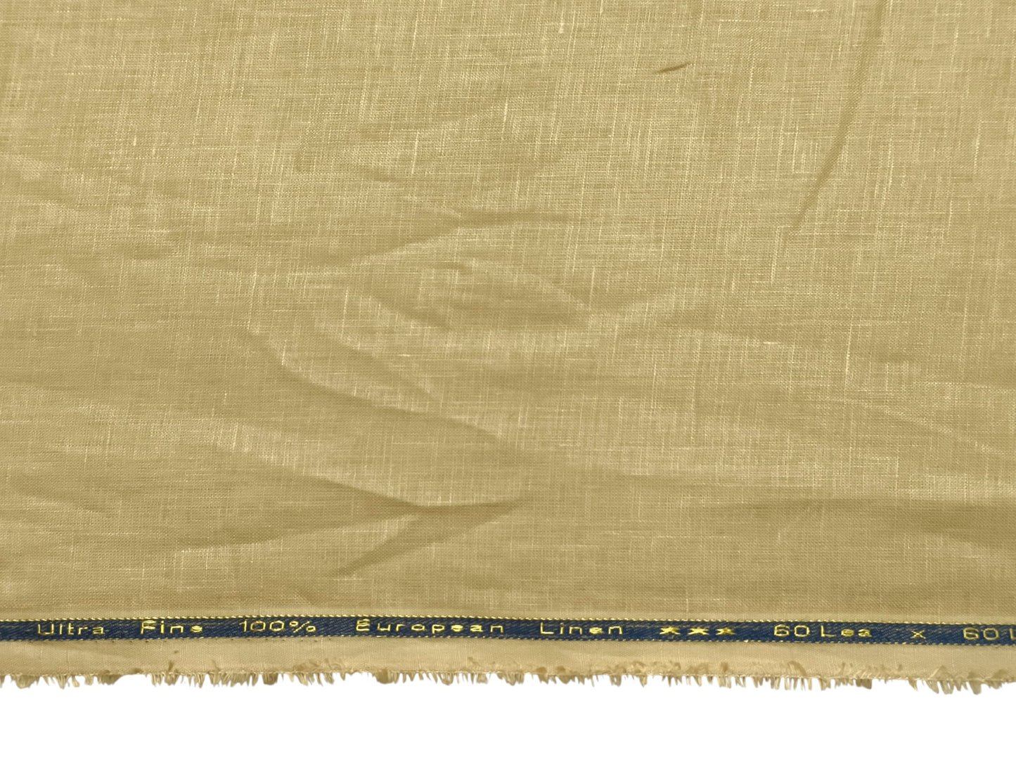 100% Pure European Linen 60 LEA Shirting Fabric (Sand Beige, Plain Weave)