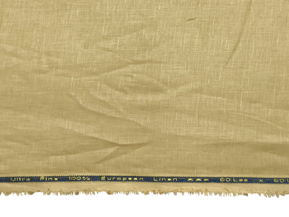 100% Pure European Linen 60 LEA Shirting Fabric (Sand Beige, Plain Weave)