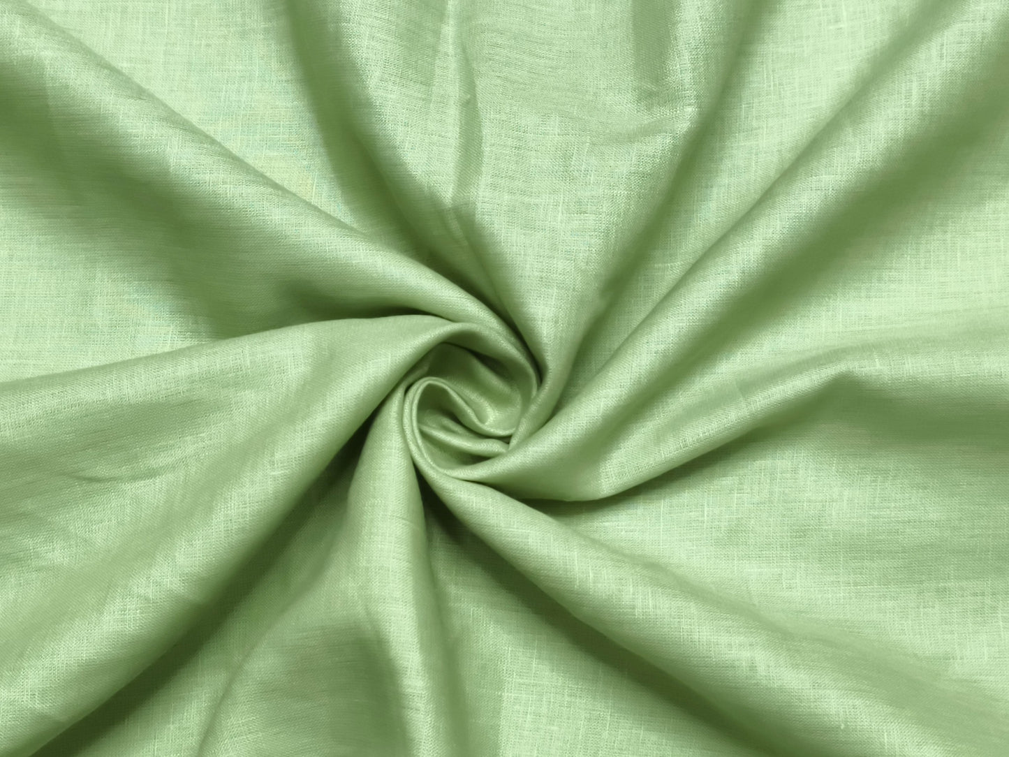 100% Pure European Linen 60 LEA Shirting Fabric (Light Green Plain Weave)