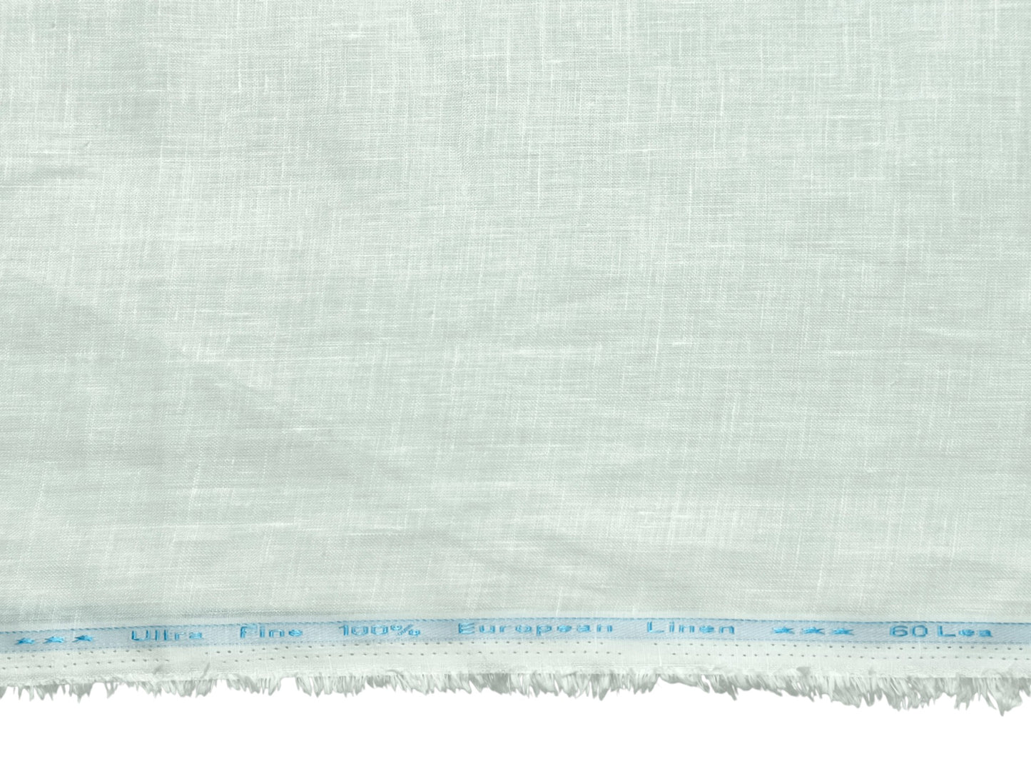 100% Pure European Linen 60 LEA Shirting Fabric (Classic White, Plain Weave)