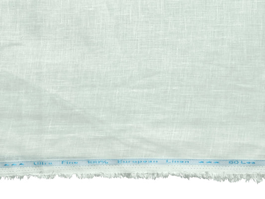 100% Pure European Linen 60 LEA Shirting Fabric (Classic White, Plain Weave)