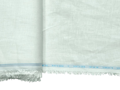 100% Pure European Linen 60 LEA Shirting Fabric (Classic White, Plain Weave)