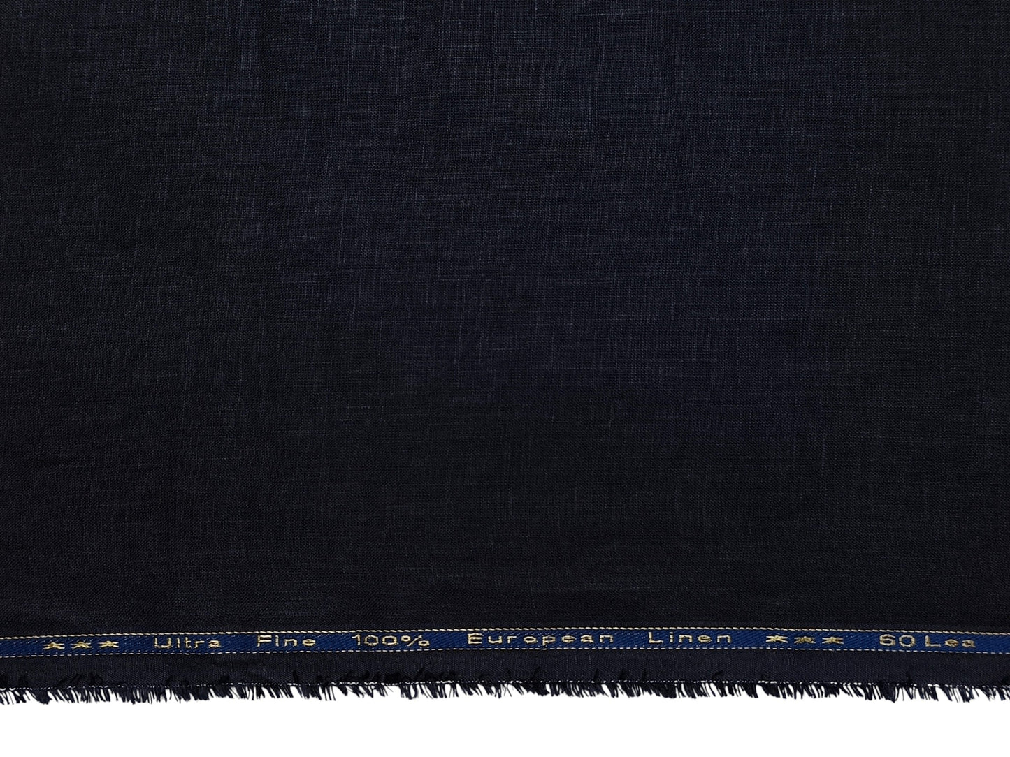 100% Pure European Linen 60 LEA Shirting Fabric (Pure Black, Plain Weave)