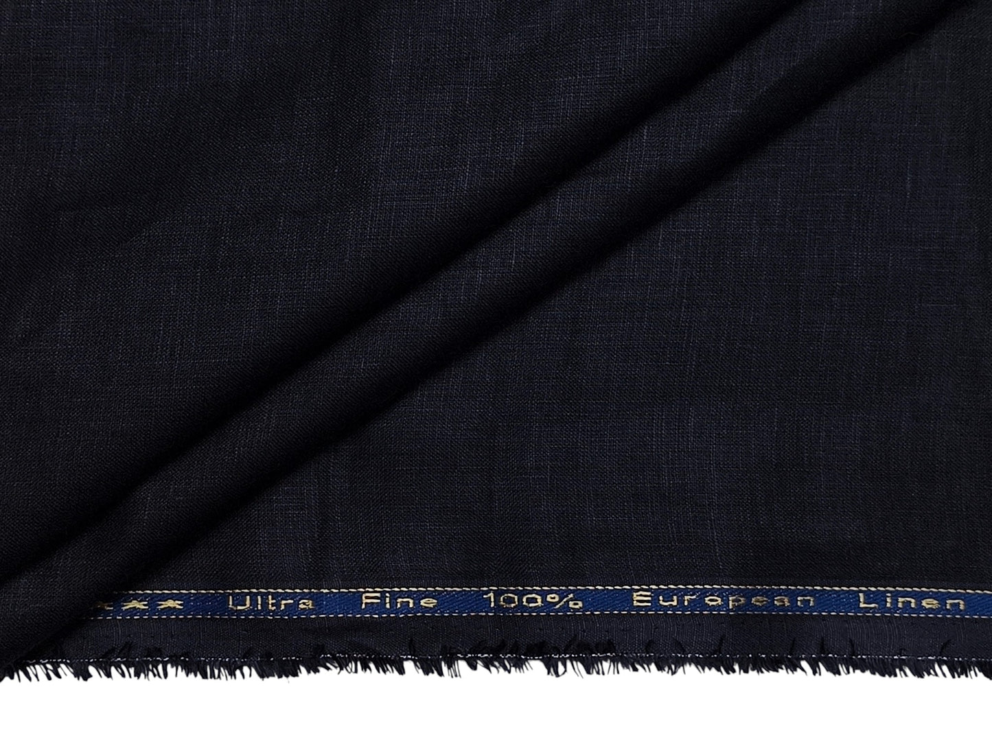 100% Pure European Linen 60 LEA Shirting Fabric (Pure Black, Plain Weave)