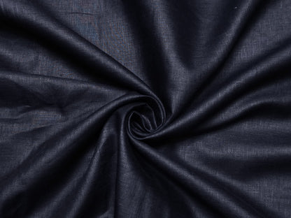 100% Pure European Linen 60 LEA Shirting Fabric (Pure Black, Plain Weave)