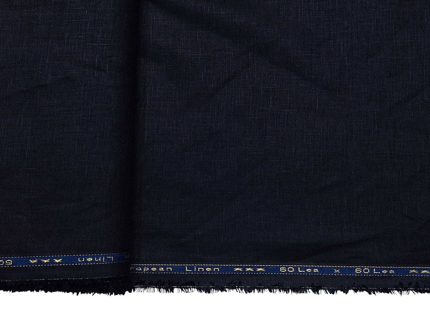 100% Pure European Linen 60 LEA Shirting Fabric (Pure Black, Plain Weave)