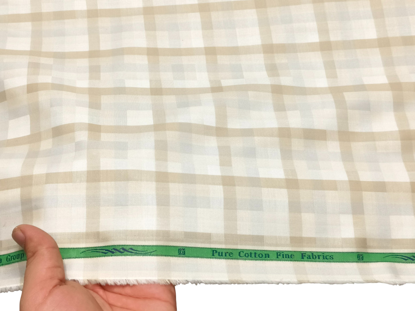 Grasim by Aditya Birla Group 100% Pure Cotton Shirting Fabric (Brown And Light grey, Checks)