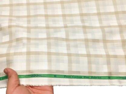 Grasim by Aditya Birla Group 100% Pure Cotton Shirting Fabric (Brown And Light grey, Checks)