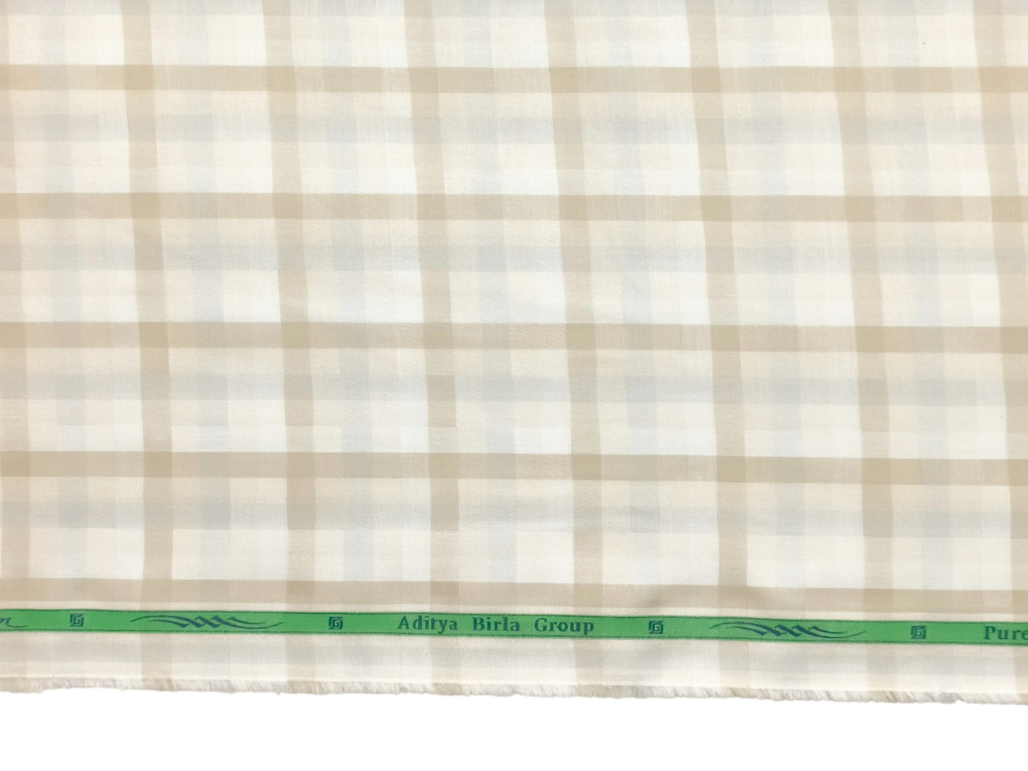 Grasim by Aditya Birla Group 100% Pure Cotton Shirting Fabric (Brown And Light grey, Checks)