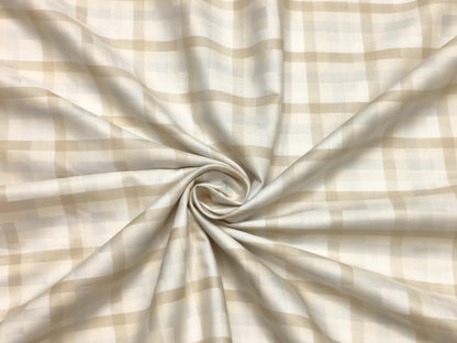 Grasim by Aditya Birla Group 100% Pure Cotton Shirting Fabric (Brown And Light grey, Checks)