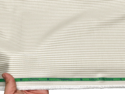 Grasim by Aditya Birla Group 100% Pure Cotton Shirting Fabric (Beige, Patterned Stripes)