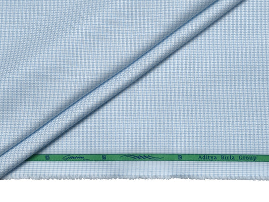 Grasim by Aditya Birla Group 100% Pure Cotton Shirting Fabric (Blue, Patterned Checks)