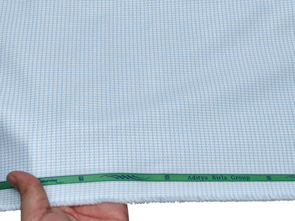 Grasim by Aditya Birla Group 100% Pure Cotton Shirting Fabric (Blue, Patterned Checks)
