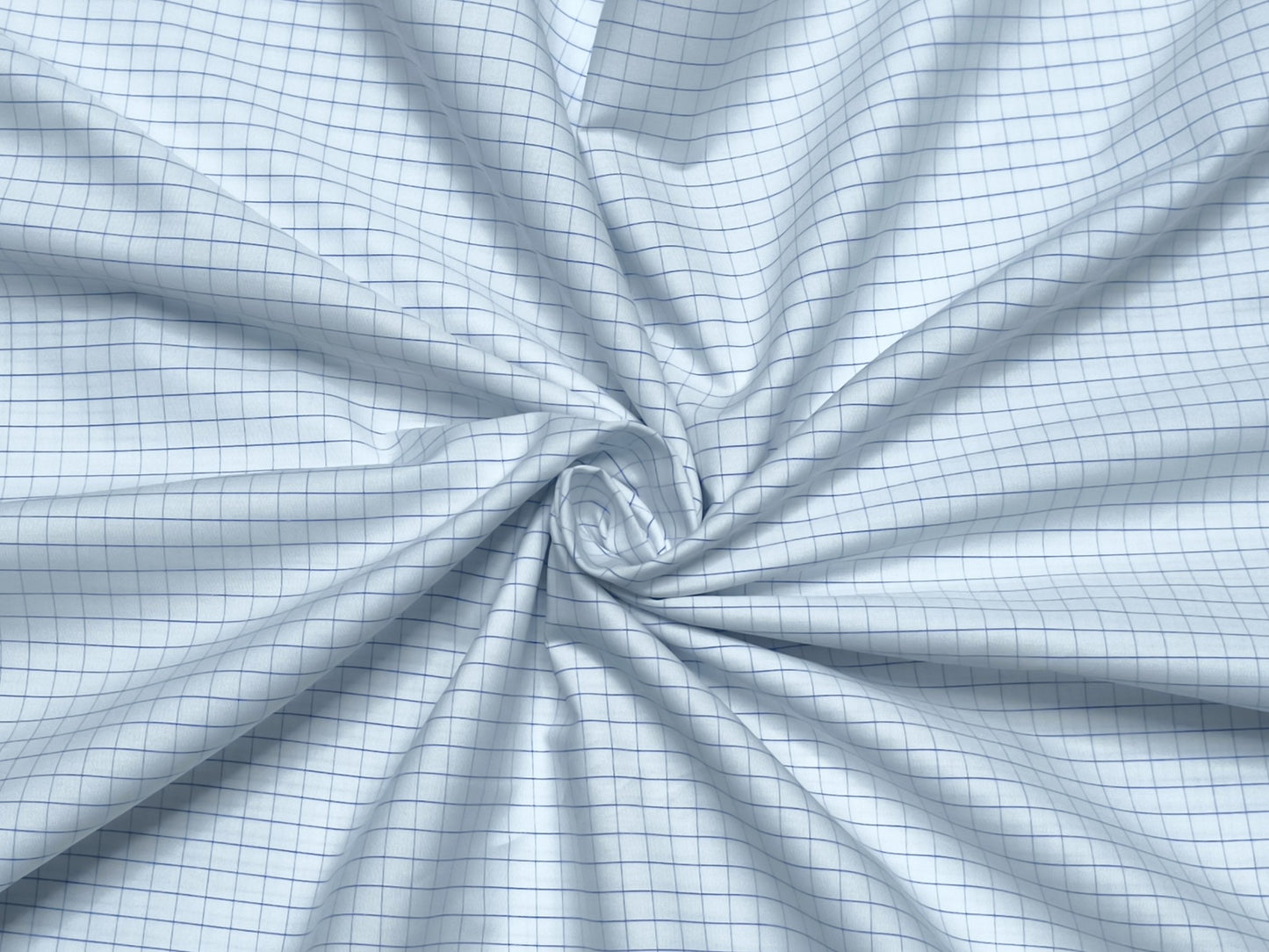 Grasim by Aditya Birla Group 100% Pure Cotton Shirting Fabric (White & Blue Checks)