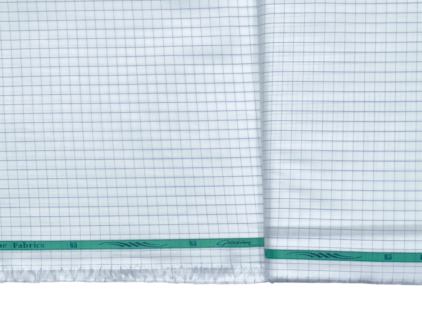 Grasim by Aditya Birla Group 100% Pure Cotton Shirting Fabric (White & Blue Checks)
