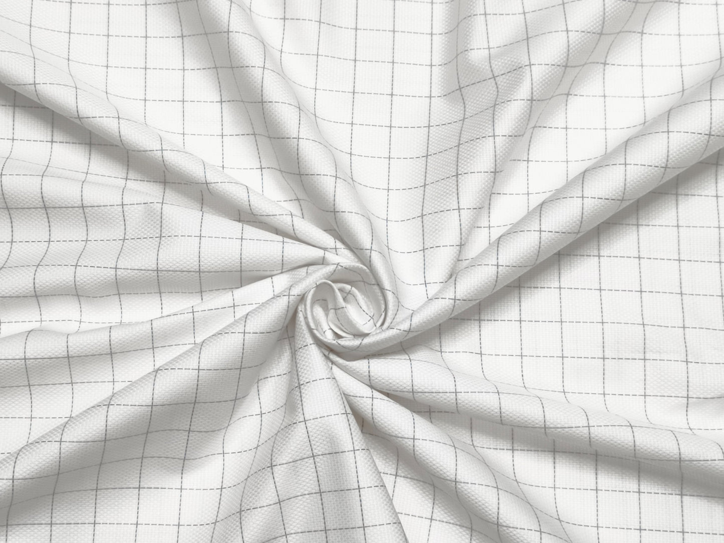 Grasim by Aditya Birla Group 100% Pure Cotton Shirting Fabric (White & Grey, Checks)