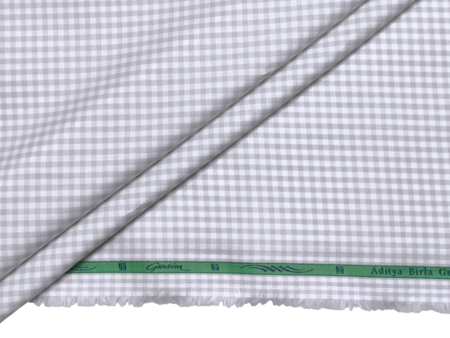 Grasim by Aditya Birla Group 100% Pure Cotton Shirting Fabric (Light Grey Microcheks)