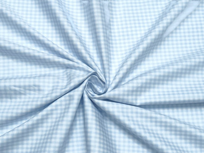 Grasim by Aditya Birla Group 100% Pure Cotton Shirting Fabric (White & Blue , Microcheks)