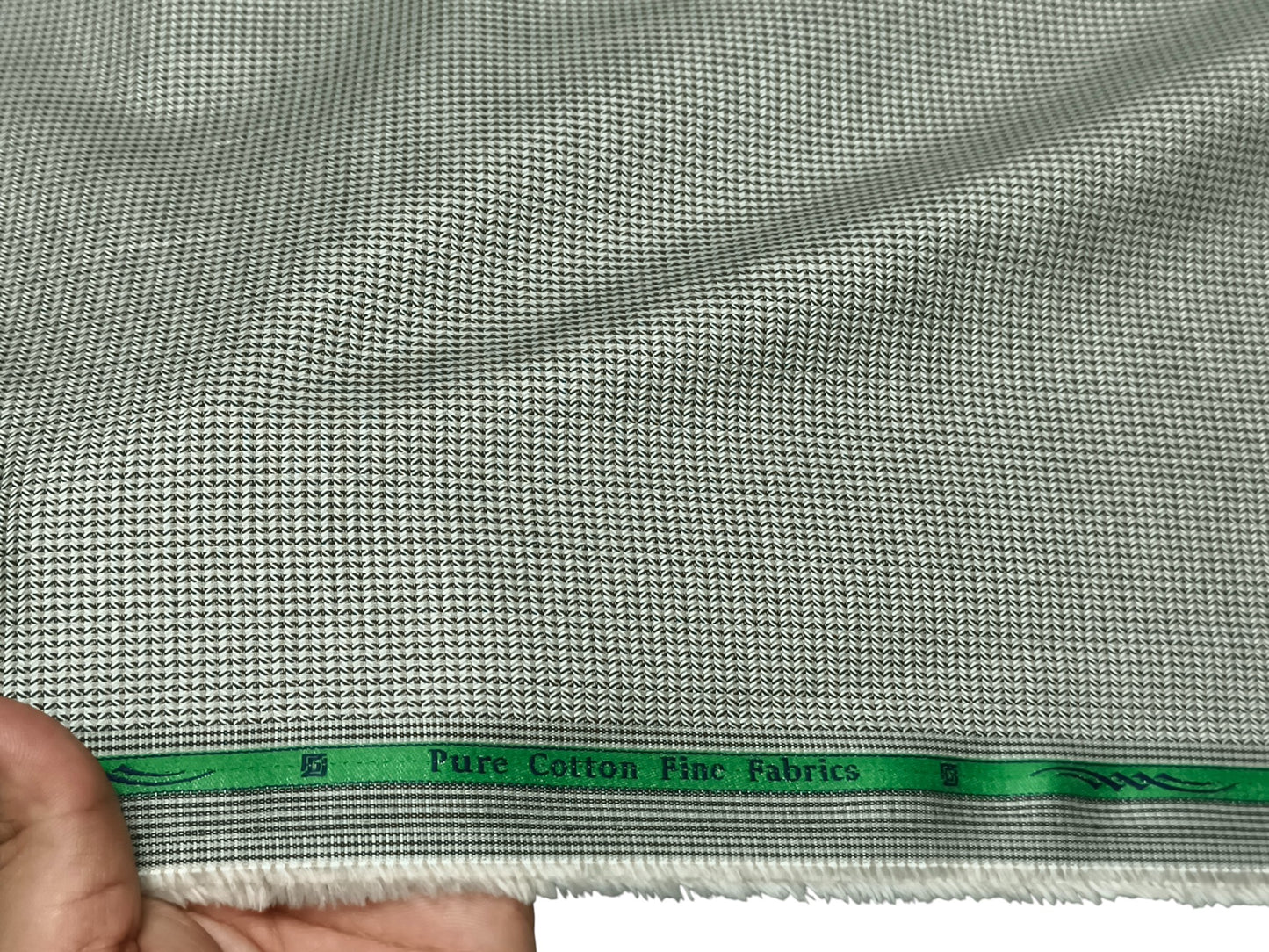 Grasim by Aditya Birla Group 100% Pure Cotton Shirting Fabric (Sage Green, Patterned)