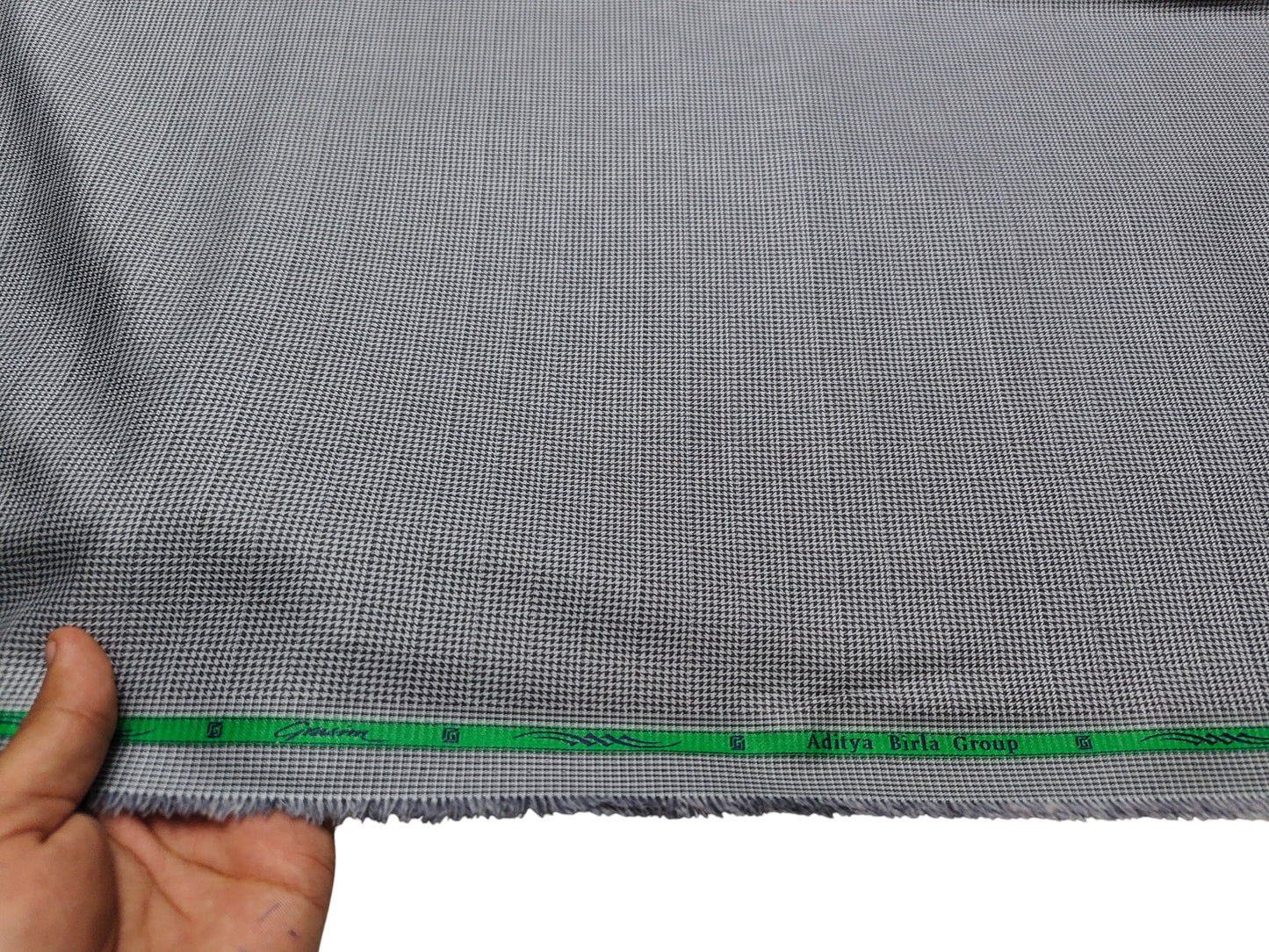 Grasim by Aditya Birla Group 100% Pure Cotton Shirting Fabric (Grey, Patterned)