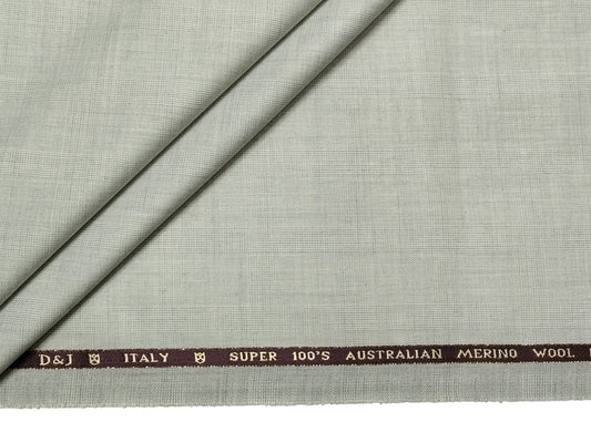 D&J Italy Super 100s Australian Merino wool Suiting Fabric (Light Beige, Self Checks)