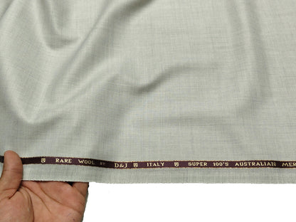 D&J Italy Super 100s Australian Merino wool Suiting Fabric (Light Beige, Self Checks)