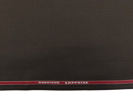 Raymond Sapphire Merino Wool Blended Suiting Fabric (Brown, Plain Weave)