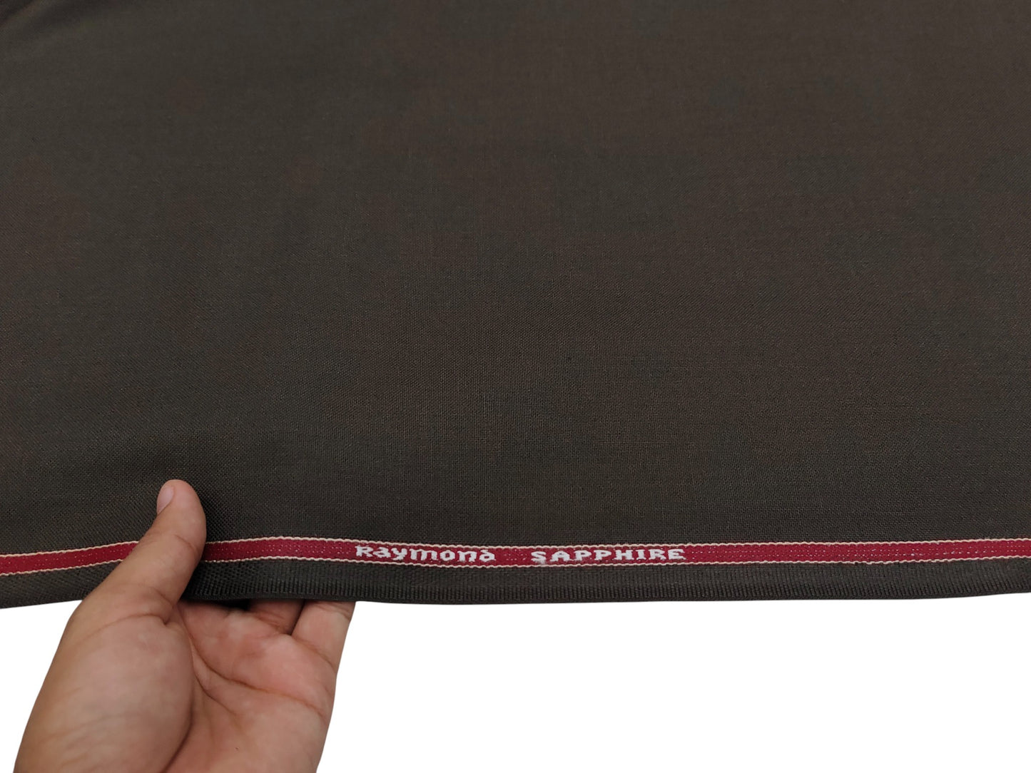 Raymond Sapphire Merino Wool Blended Suiting Fabric (Brown, Plain Weave)