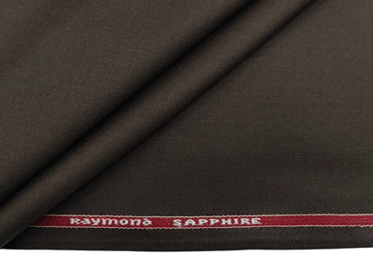 Raymond Sapphire Merino Wool Blended Suiting Fabric (Brown, Plain Weave)