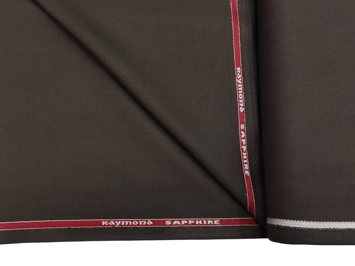 Raymond Sapphire Merino Wool Blended Suiting Fabric (Brown, Plain Weave)