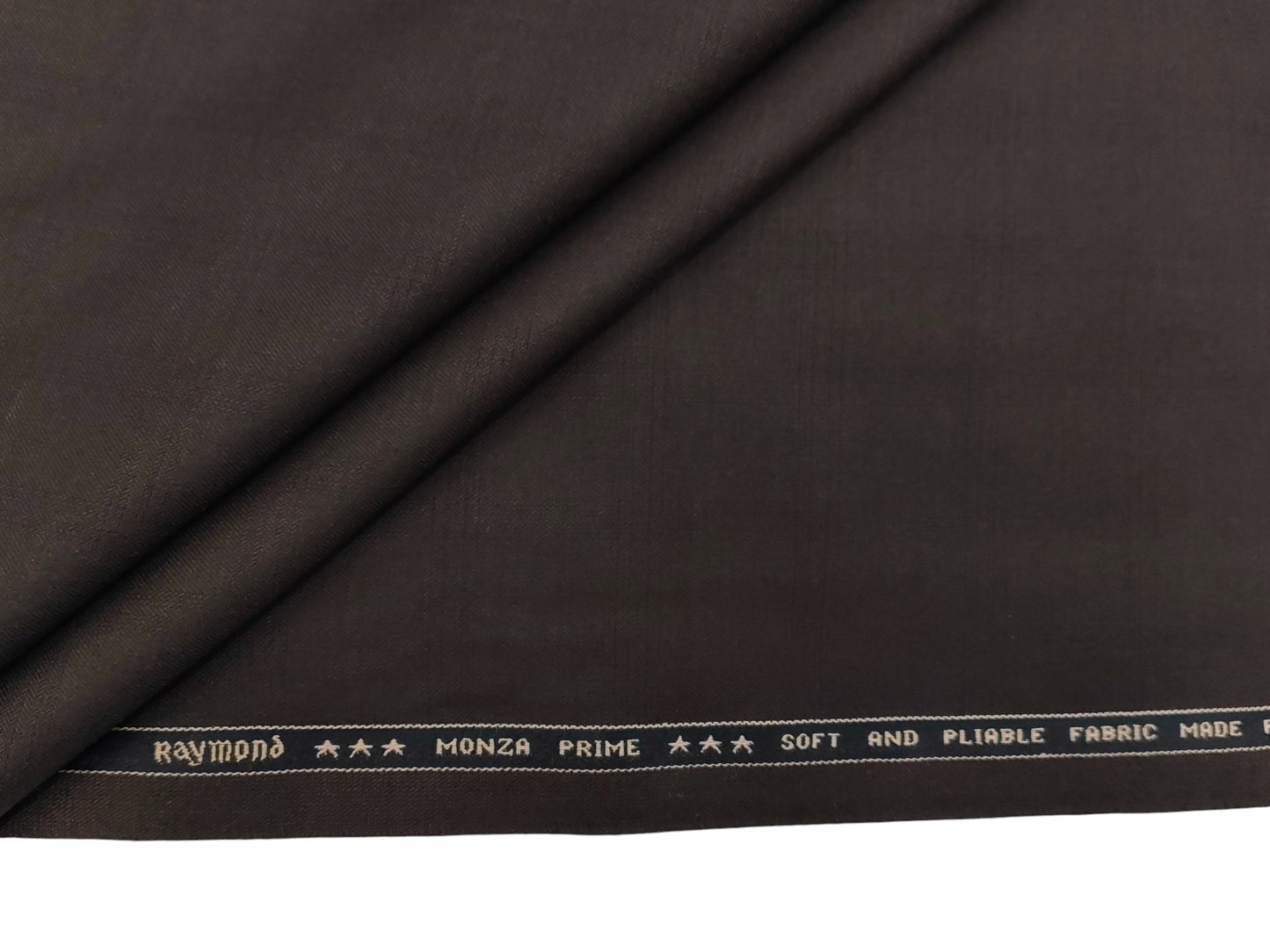 Raymond Monza Prime Merino Wool Blended Suiting Fabric (Brown, Self pattern)