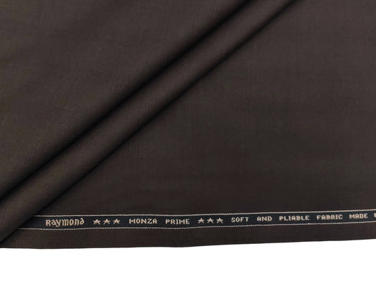 Raymond Monza Prime Merino Wool Blended Suiting Fabric (Brown, Self pattern)