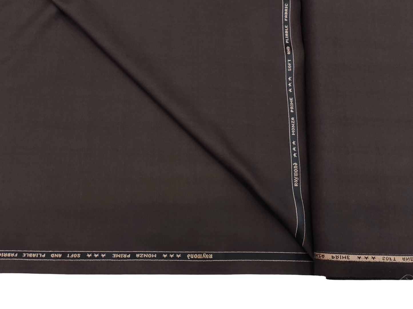 Raymond Monza Prime Merino Wool Blended Suiting Fabric (Brown, Self pattern)