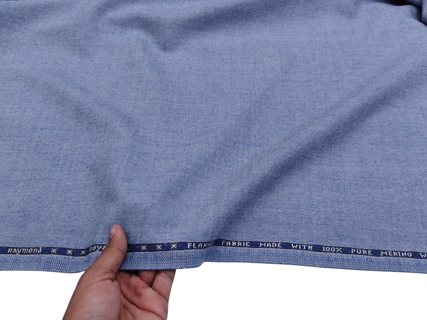 Raymond Royalsoft 100% Wool Jacketing Suiting Fabric (Sky Blue, Tweed)