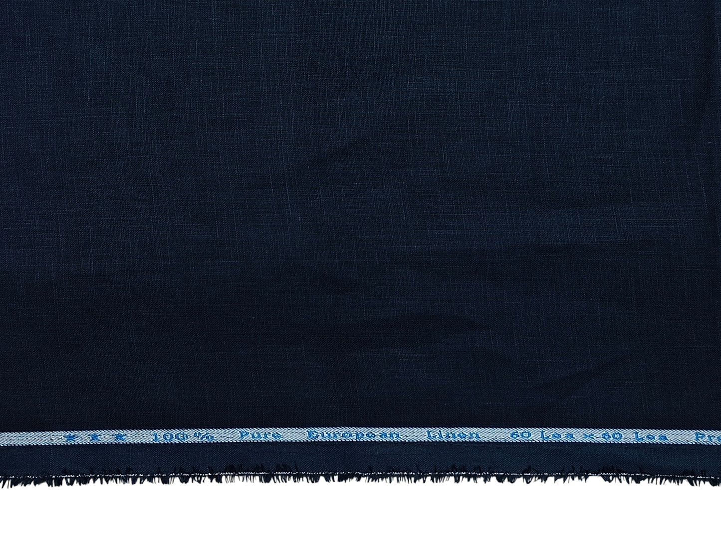 100% Pure European Linen 60 LEA Shirting Fabric (Navy Blue, Plain Weave)