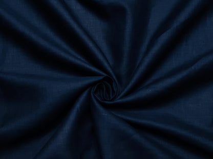 100% Pure European Linen 60 LEA Shirting Fabric (Navy Blue, Plain Weave)