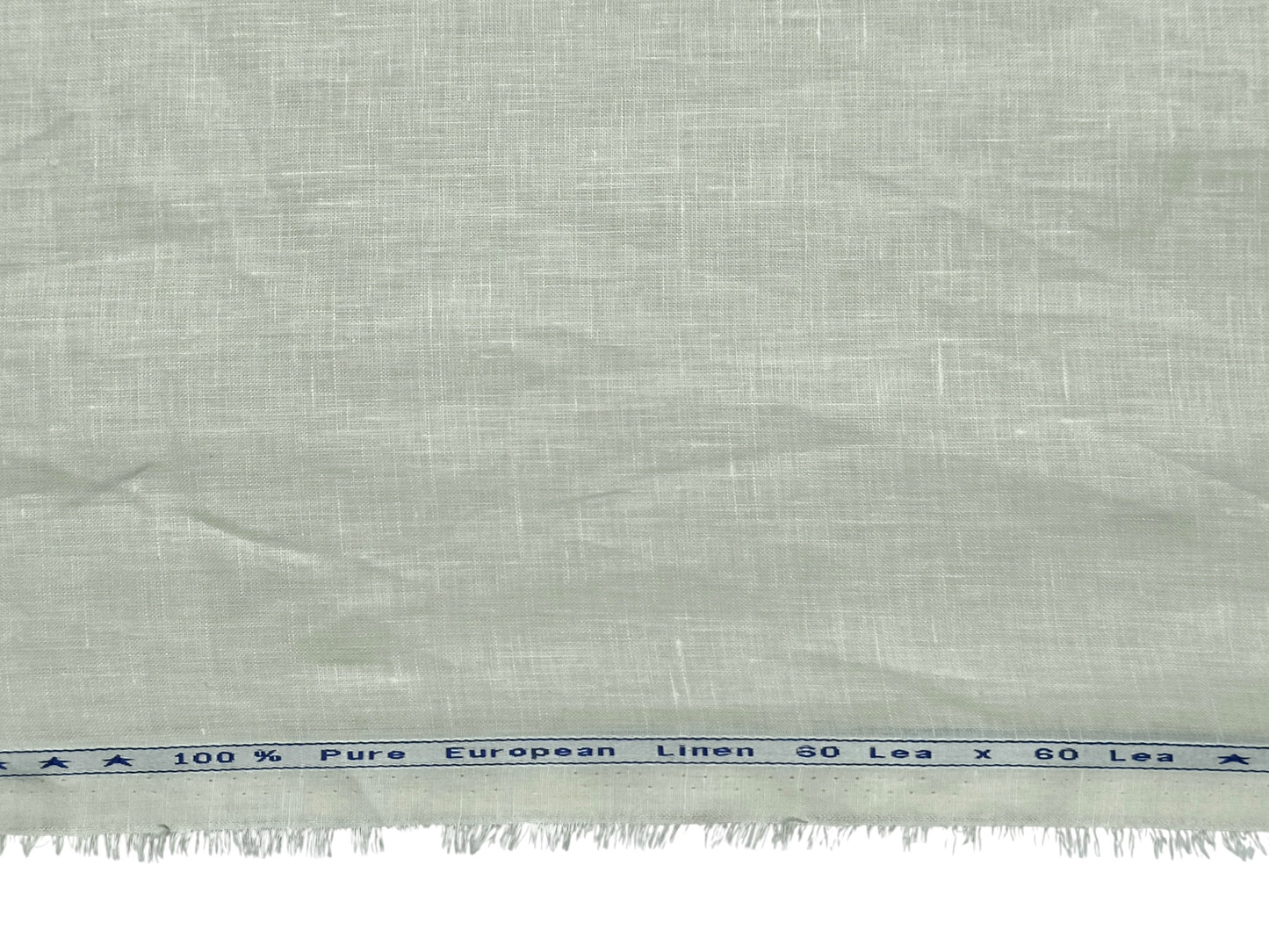 100% Pure European Linen 60 LEA Shirting Fabric (Cream White, Plain Weave)